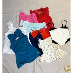 Bundle of 9 Tank Tops and Blouses Size XS